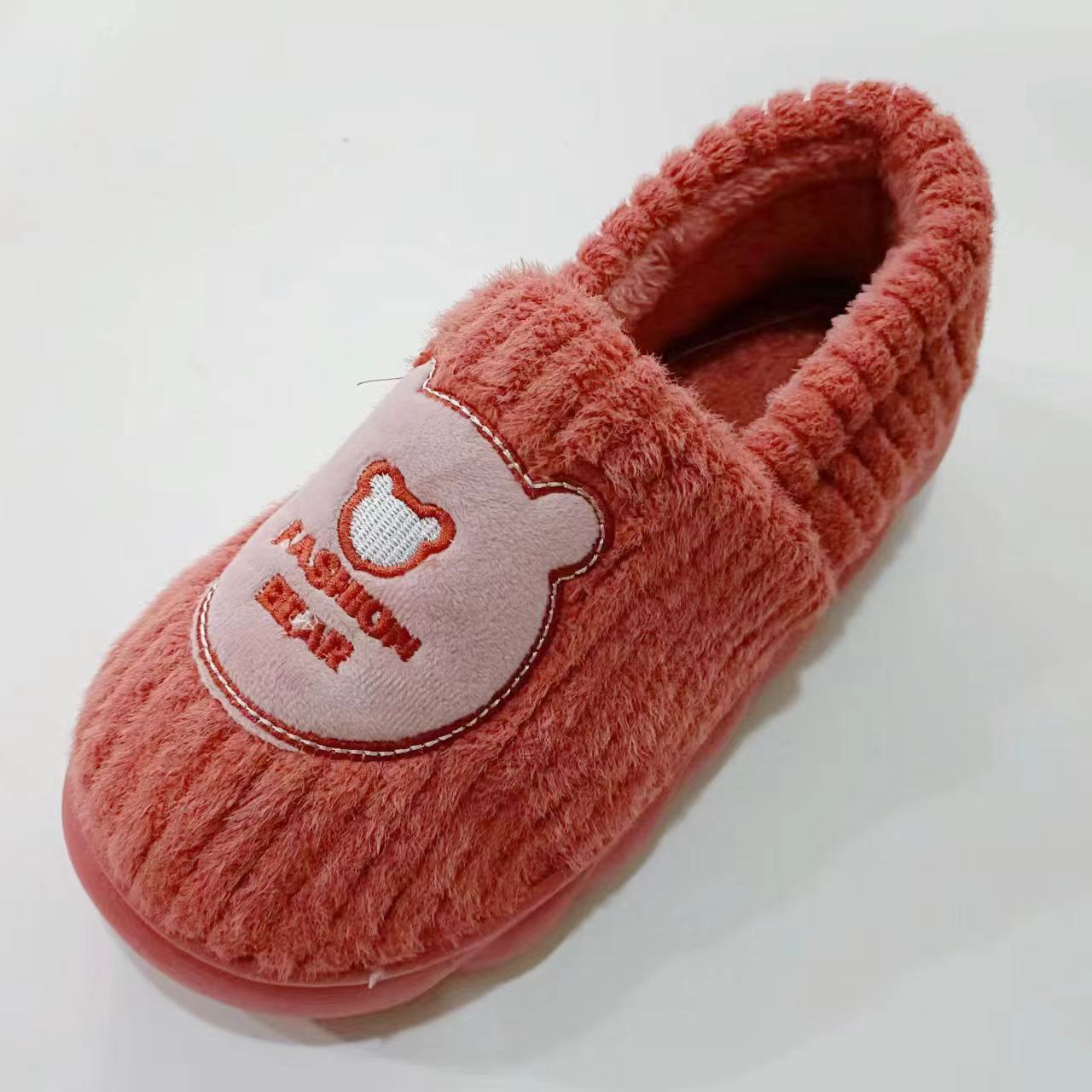 Lady Printed Short Plush Cotton House Winter Slippers For Girls 