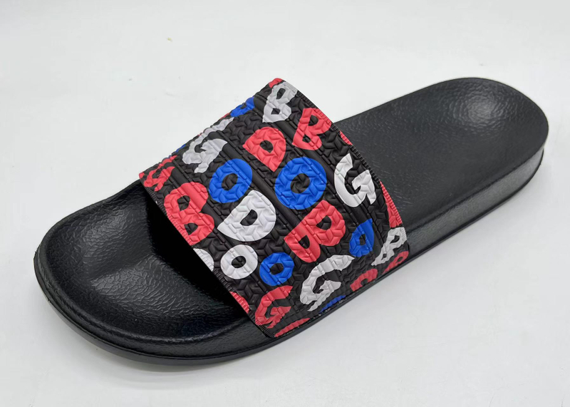 Wholesale Fashion Summer Custom Logo Flat Slide Slippers Shoes Men Soft Footbed Sliders Slipper