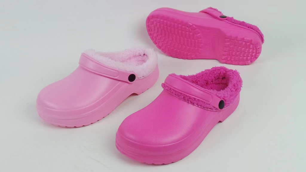 Customized Fleece Plastic Slipper Shoe Non Slip Winter High Platform Eva Clogs