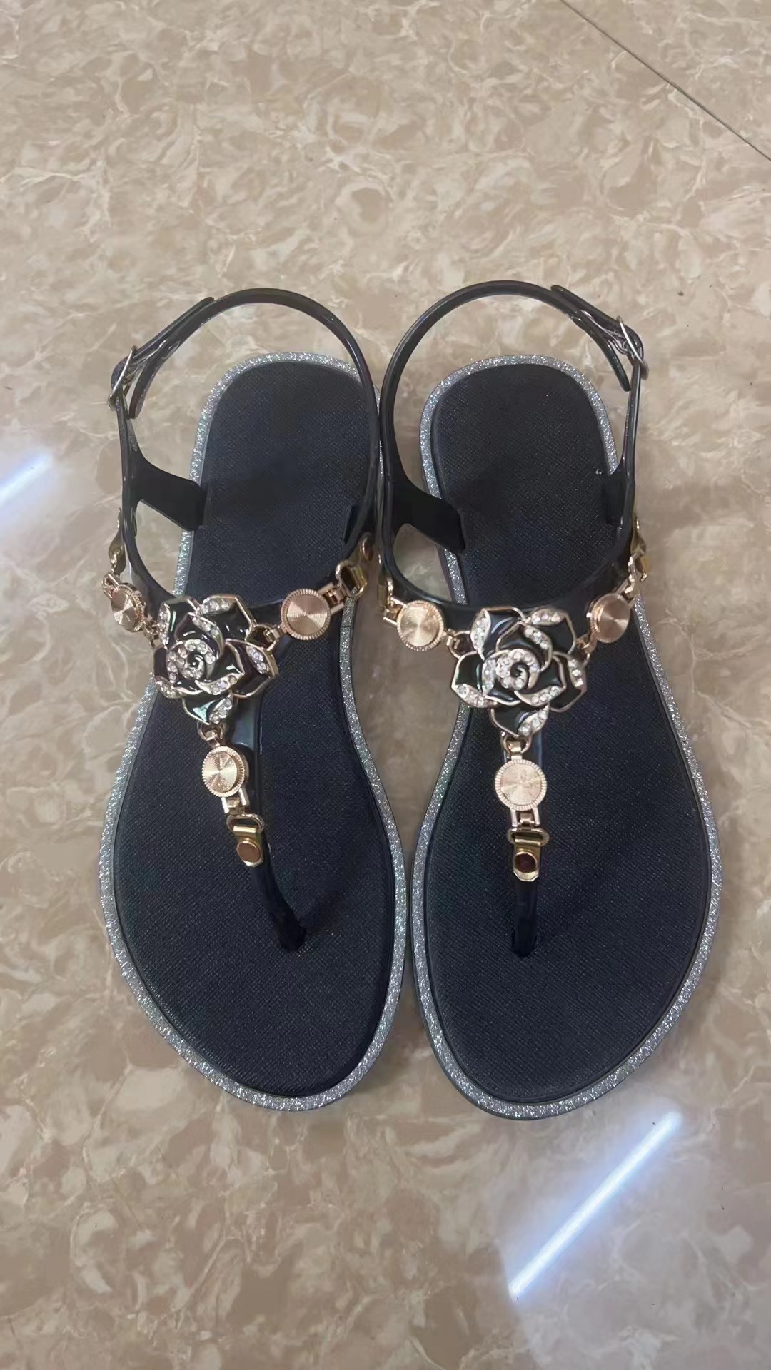 Summer Women PVC Clip Toe Flip Flops Ladies Beach Fashion Flat Sandals