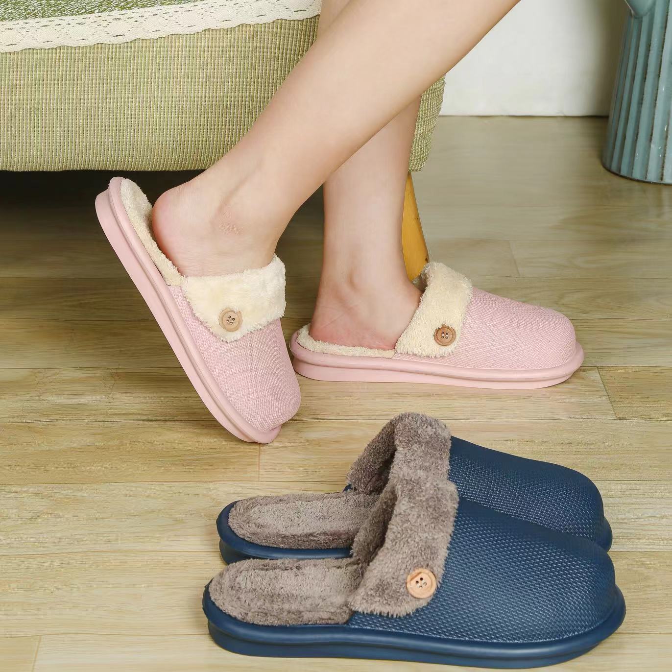 Custom Logo Home Removable Cotton Warm Slides Slippers Unisex Footwear EVA Winter Slipper For Men 