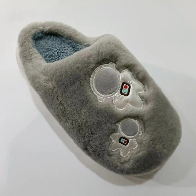 Men's Astronaut Printed Short Plush Men's Indoor Anti-skid Cotton Mop Winter Slipper