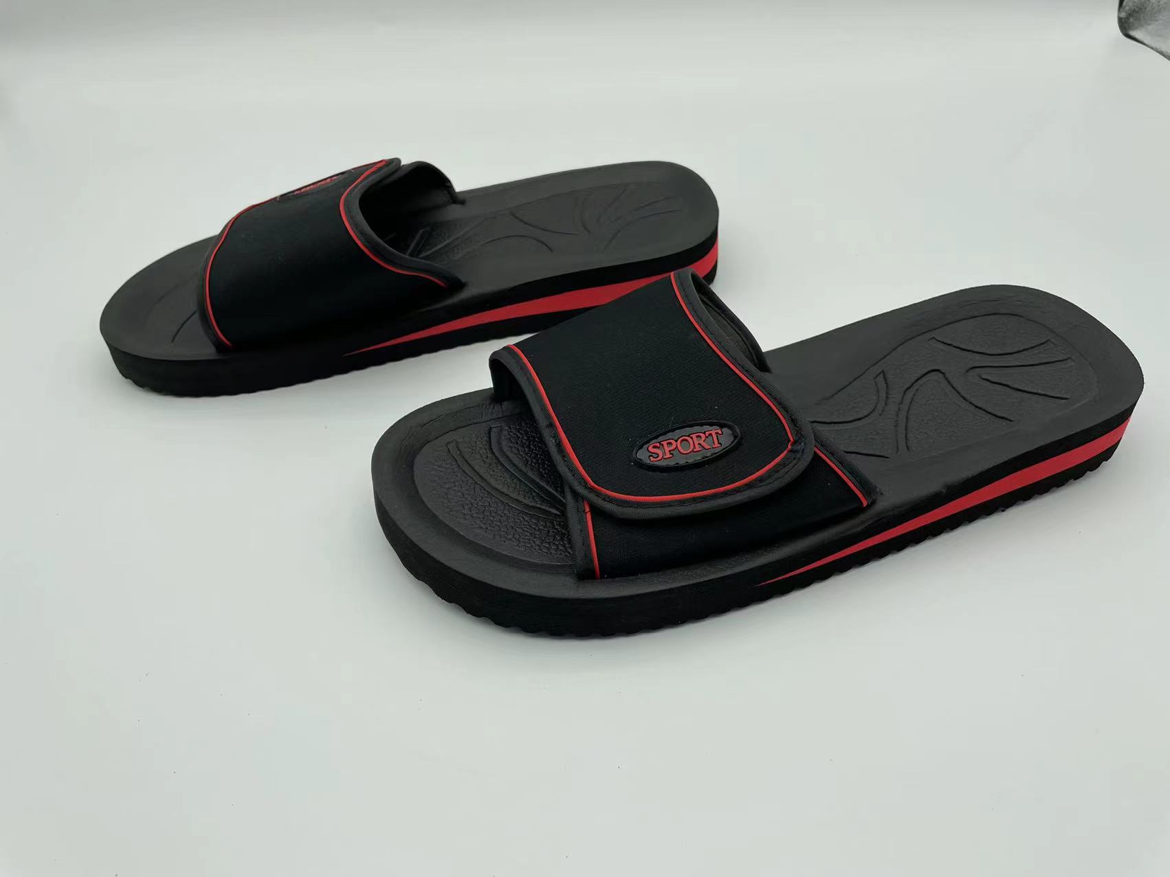 Custom Summer EVA Slippers Men Slipper Logo Beach Sliders Fashion Slippers with Fabric with Magic