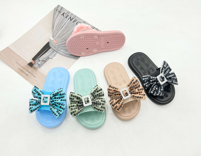 Design Summer Flat Slipper Fashion Bow Decorations Girls Casual Shoes And Slippers