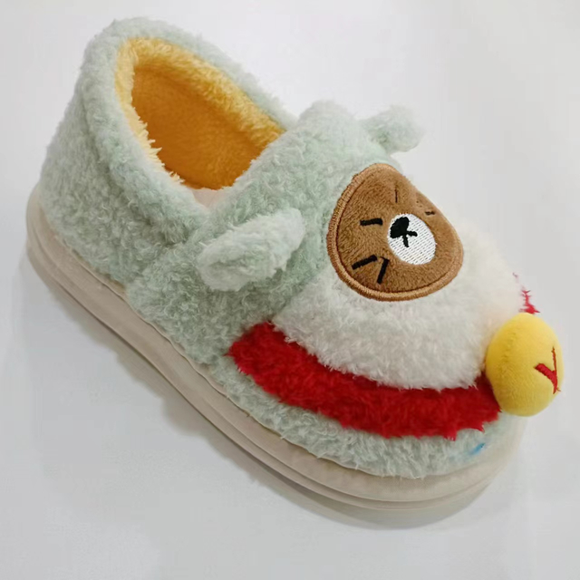 Autumn Winter Slippers Cute Cartoon Plush Anti-slip Warm Indoor Home Shoes 
