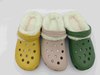 Customized Footwear Kids Slippers Anti Slip EVA Clogs Shoes with Fur Lining 
