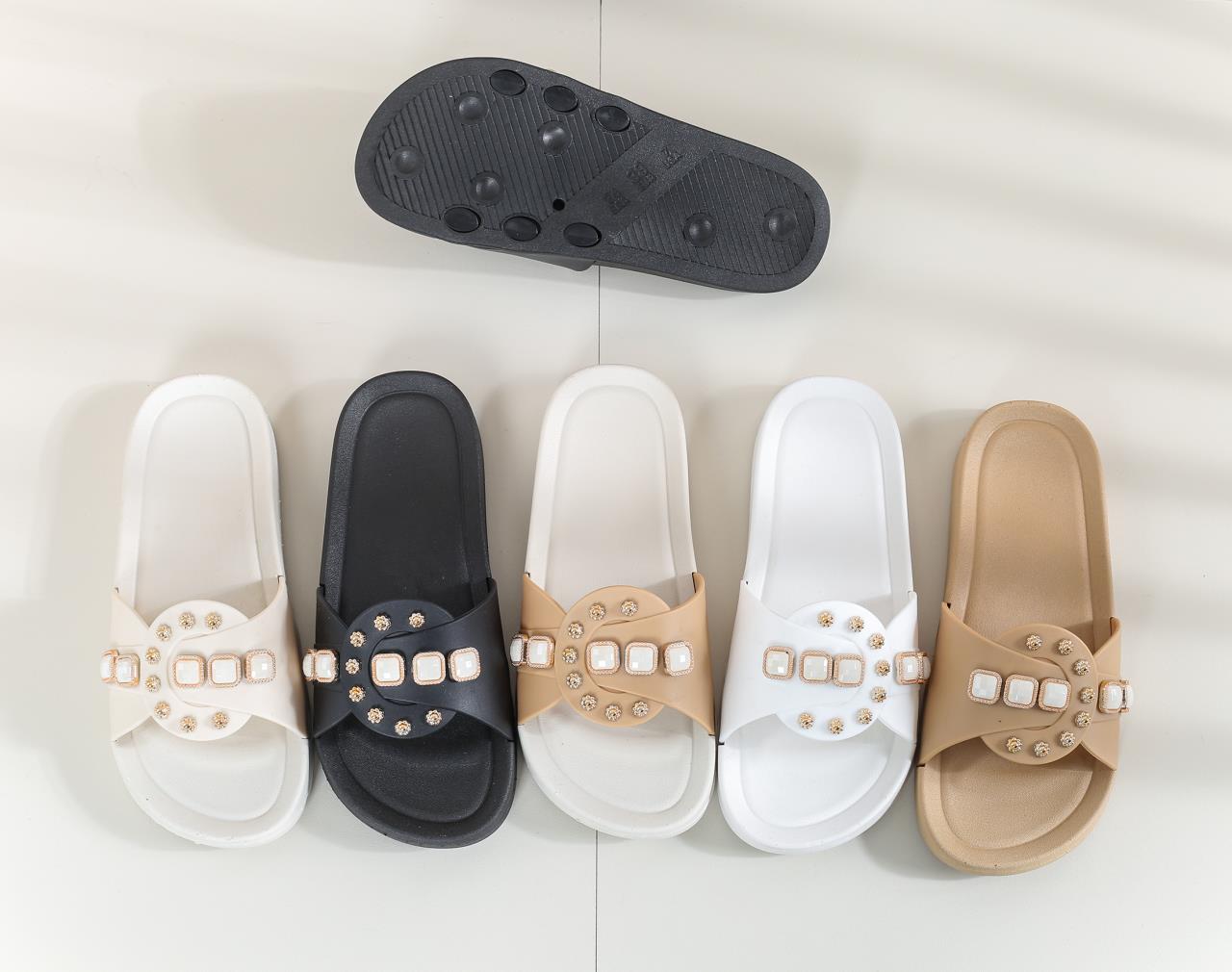  Customized PVC Sole Women Shower Room Slippers
