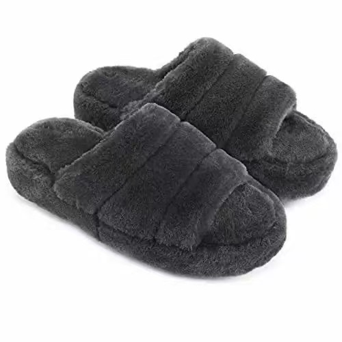 New Comfortable Autumn Winter Warming Indoor Plush Slippers Women Flat Slipper