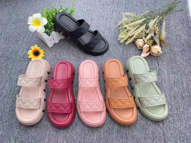 OEM Flat Shoes Slippers Shoes Fashion Home PVC Summer Women Slippers 