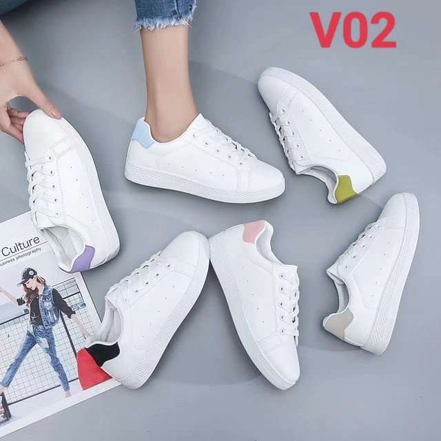 Custom Logo Trendy Shoes Women's Fashion Lace Up White Sneakers Shoes For Ladies