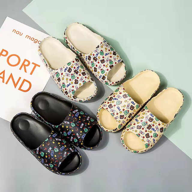 Beach Cartoon Women Outdoor Shoes Couple Thick Sole Non-Slip EVA Slippers Footwear 
