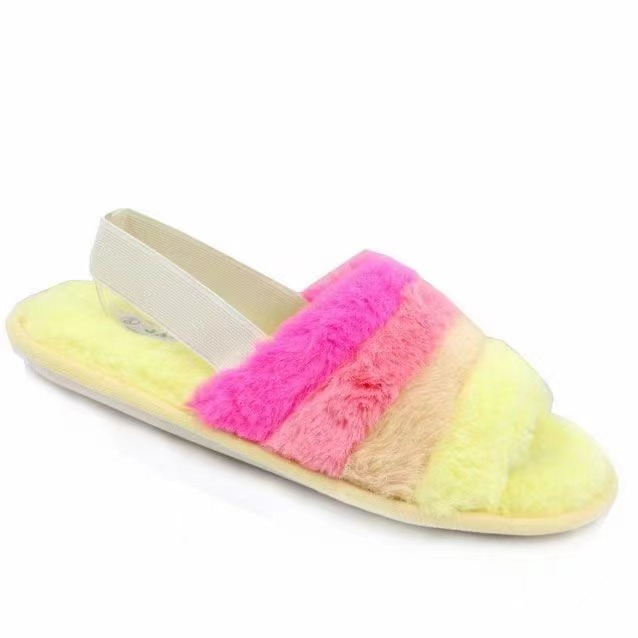 Warm Fluffy Slippers Women Indoor Floor Slide Ladies Female Flat Soft Non Slip House Shoes
