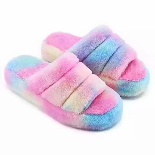 New Comfortable Autumn Winter Warming Indoor Plush Slippers Women Flat Slipper
