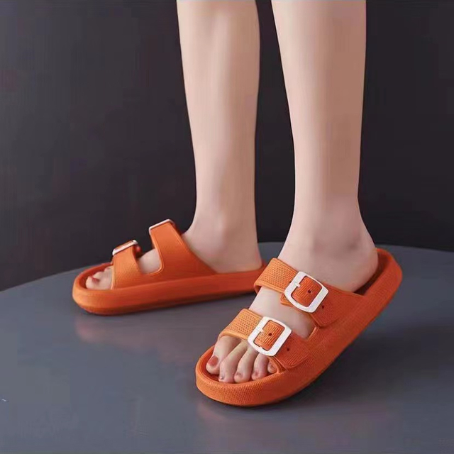 Anti-slip Women Men Sandals Summer Soft Thick Sole Pure Color Outdoor EVA Slippers