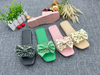 Customizable Designer PVC Flat Shoes Bow Decoration Lady Summer Casual Slippers