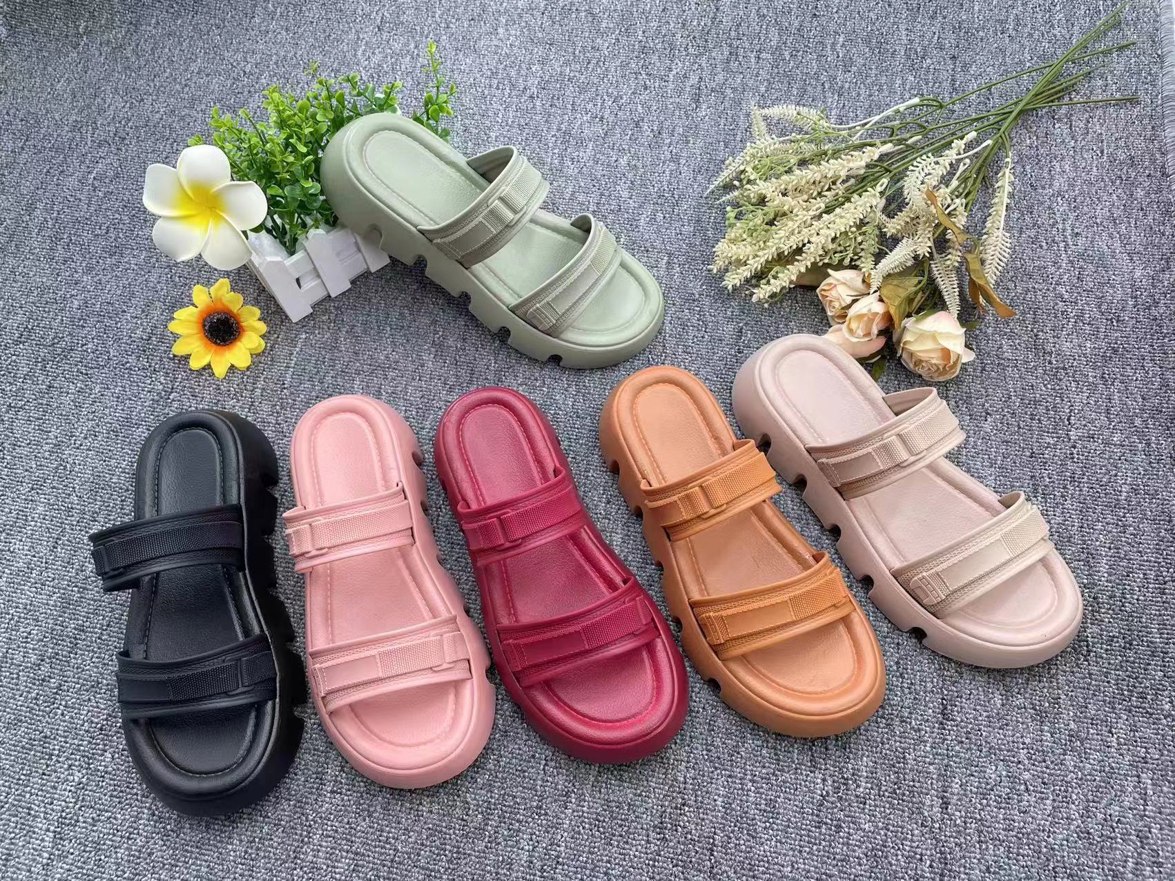 OEM Flat Shoes Slippers Shoes Fashion Home PVC Summer Women Slippers 