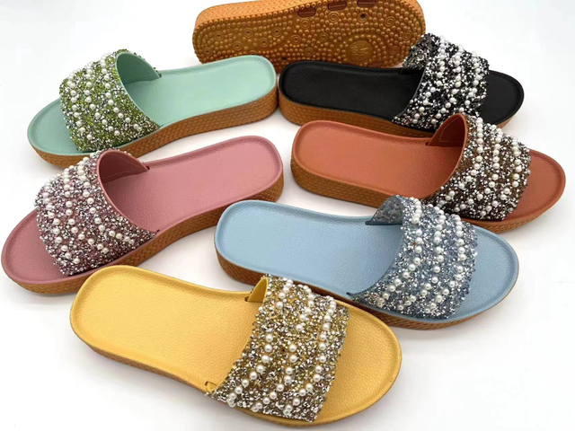 Custom Indoor PVC Anti Slip Slippers Soft Comfortable Lady Casual Slipper