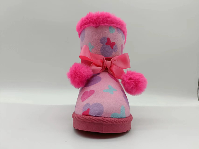 Winter Pink Thickened Kids Cotton Shoes Cartoon Minnie Girl Warm Snow Boots