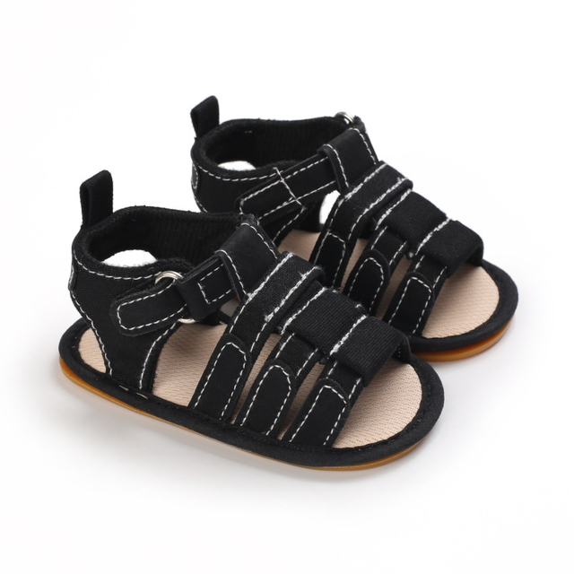 Summer New Rubber Sole Baby Antiskid Baby Walking Shoes Casual PU Leather Baby Sandals