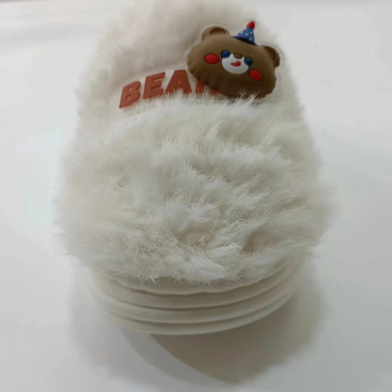 Winter Warm Soft Cute Bear Fluffy Indoor Home Slippers For Women