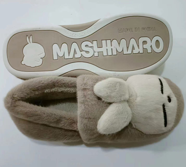 Winter Warmth Keeping Women's Wrap Heel Slippers Plush Cotton Shoes Lady Indoor Slippers