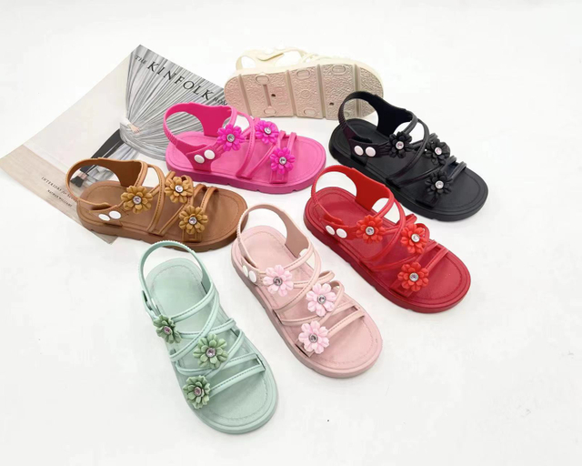 New arrival stylish kid girl summer sandals cute flower baby girl sandals