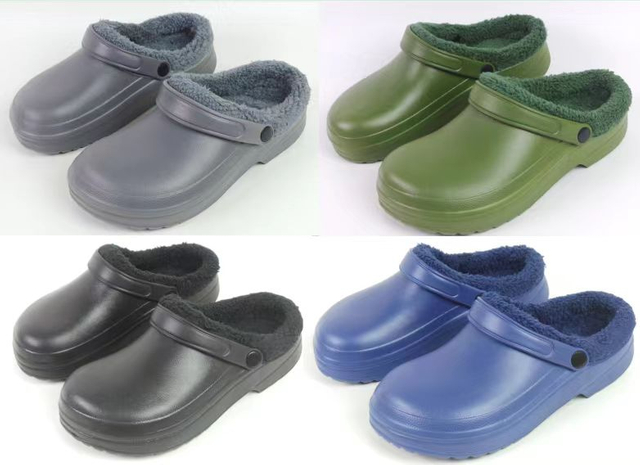 Customized Fleece Plastic Slipper Shoe Non Slip Winter High Platform Eva Clogs