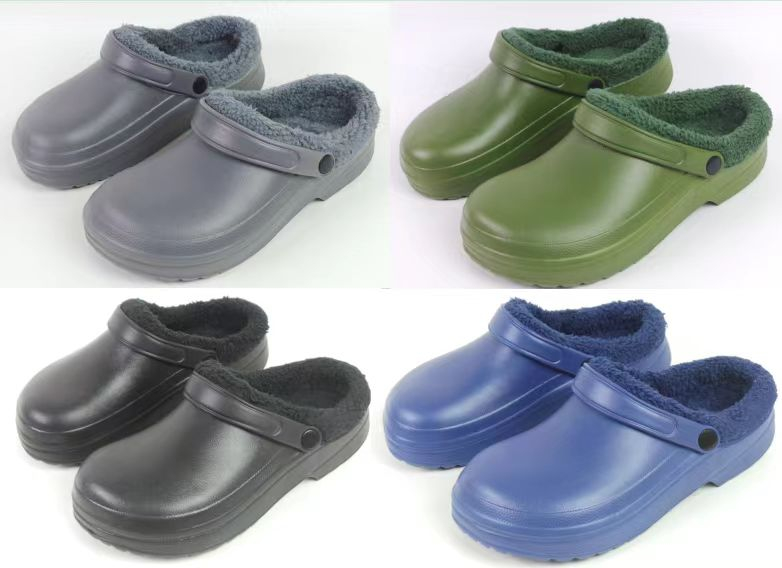 Customized Fleece Plastic Slipper Shoe Non Slip Winter High Platform Eva Clogs