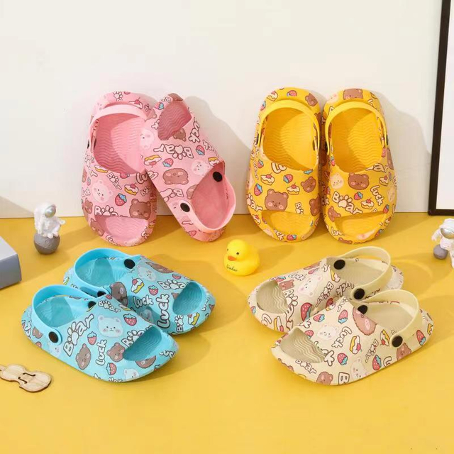 Fashion Cartoon Summer Beach PVC Kids Slides Slippers