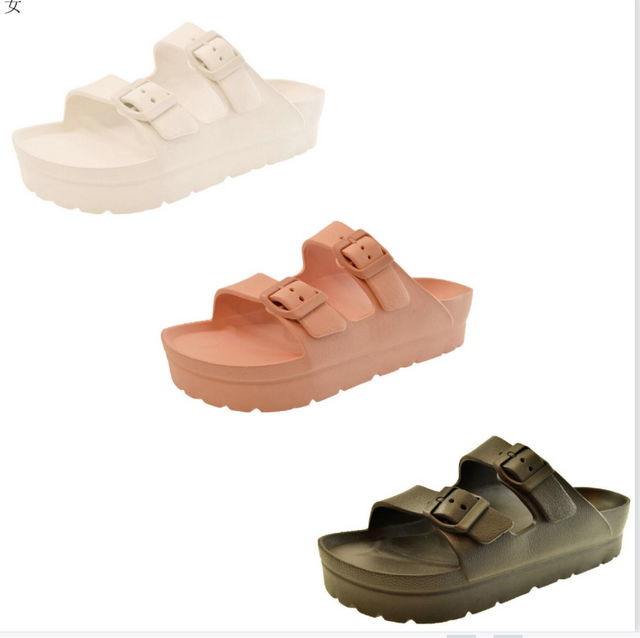 New Fashion Double Belt Breathable And Comfortable Thick Bottom Slipper EVA Casual Sandals for Women