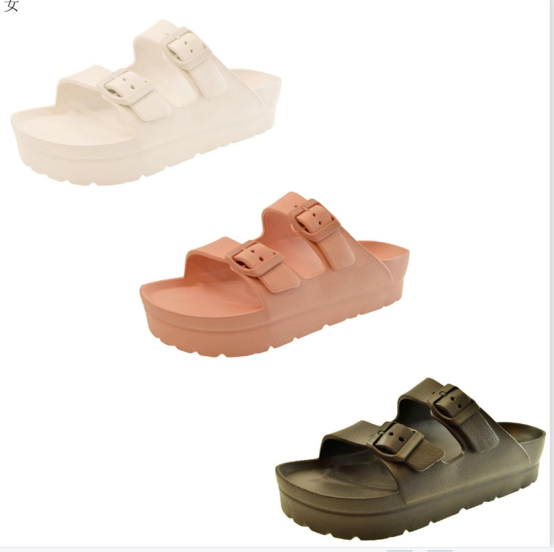 New Fashion Double Belt Breathable And Comfortable Thick Bottom Slipper EVA Casual Sandals for Women
