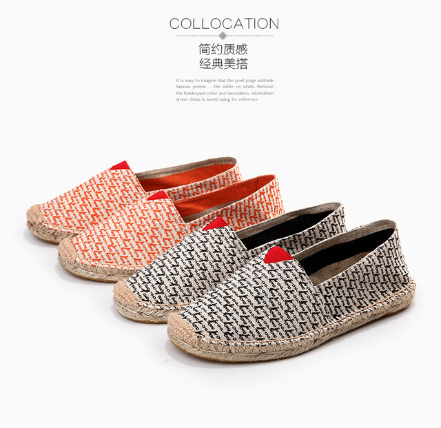 Wholesale Casual Loafers Breathable Flats Shoes Espadrilles Lady Canvas Shoes