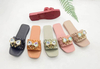Customizable Fashion Ladies Flat Shoes Decorations PVC Ladies Summer Slippers
