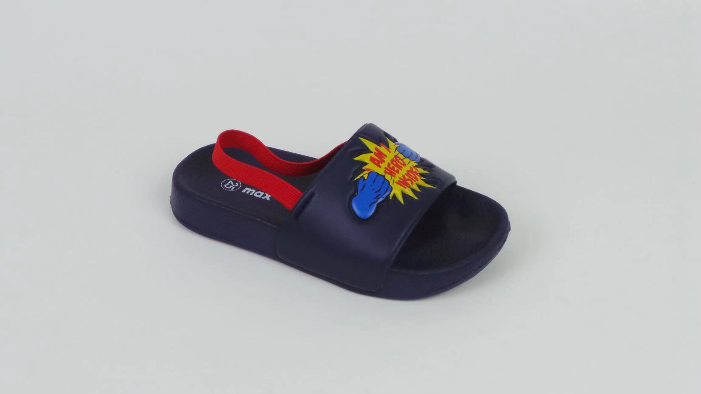 Customized Summer Children Slipper PU Upper Cartoon Design Sandals Cute Kids Slipper