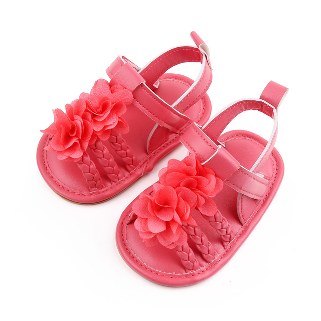 New Designed Lace Flower 0-2 Years Girl Toddler Prewalker Sandals Shoes