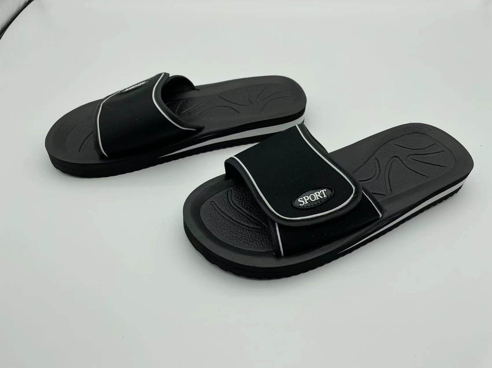 Custom Summer EVA Slippers Men Slipper Logo Beach Sliders Fashion Slippers with Fabric with Magic