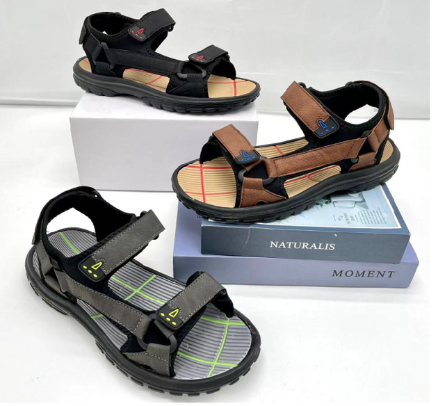 Summer Men Casual Beach Slippers Casual Shoes Magic Fastener Outdoor Sandals