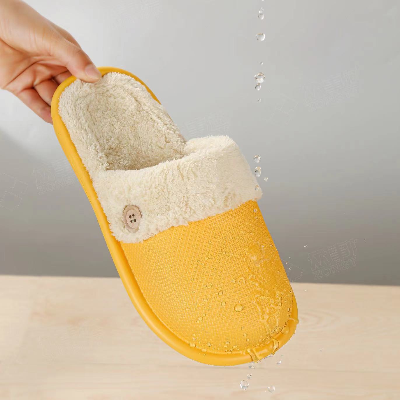 Custom Logo Home Removable Cotton Warm Slides Slippers Unisex Footwear EVA Winter Slipper For Men 