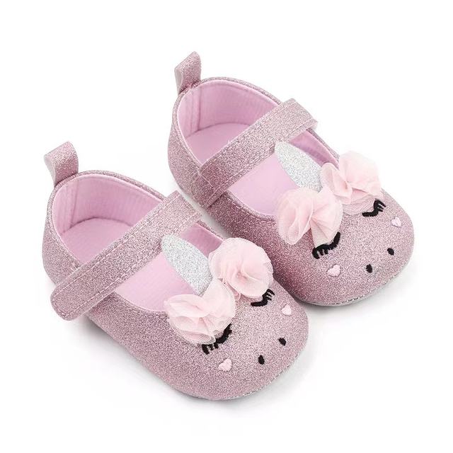 New Baby Girl Shoes Flash Powder Princess Shoes Soft Soled Flower Baby Toddler Shoes