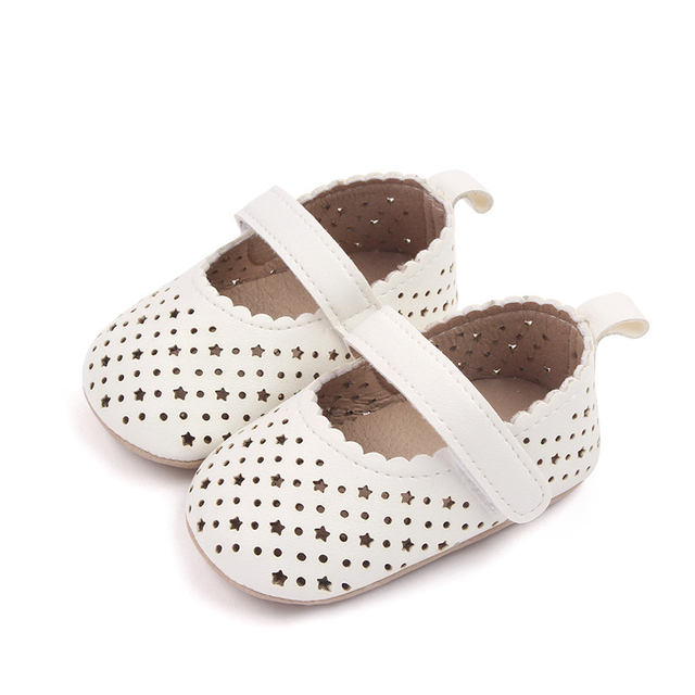 Summer Girl's Solid Color Hollow Baby Shoes Non-slip Sole Toddler Shoes