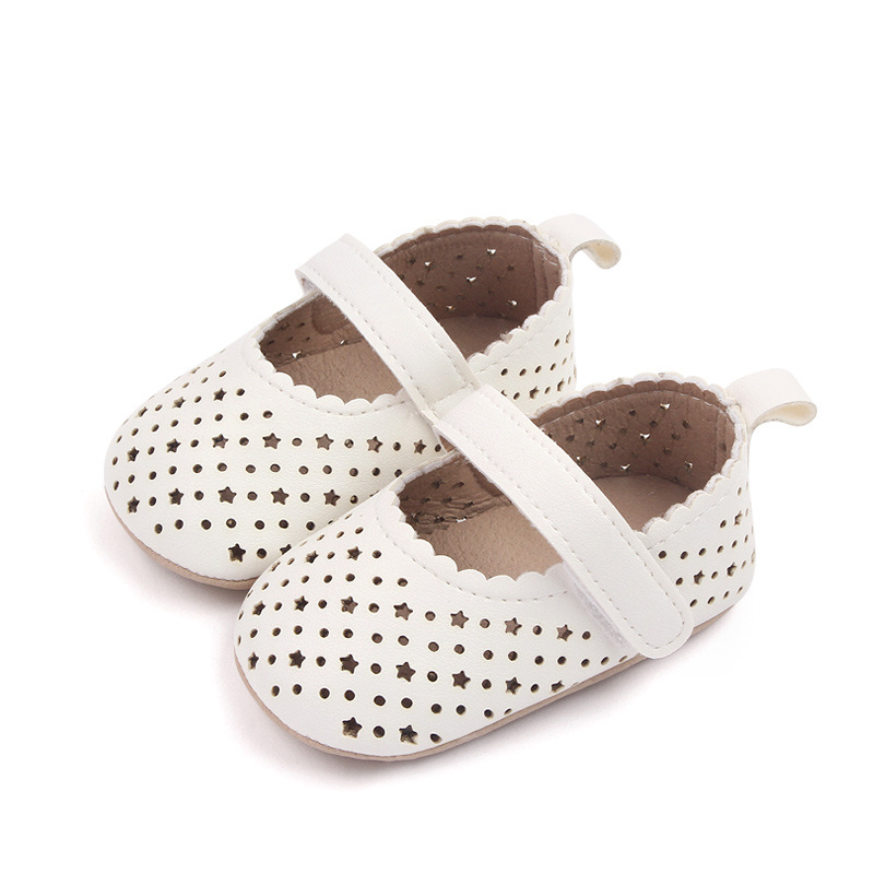 Summer Girl's Solid Color Hollow Baby Shoes Non-slip Sole Toddler Shoes