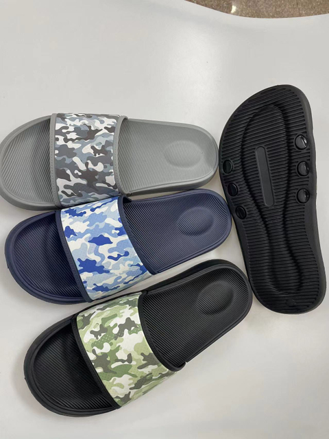 Customized Fashion Footwear Home Printing PVC Casual Men Slides Slippers