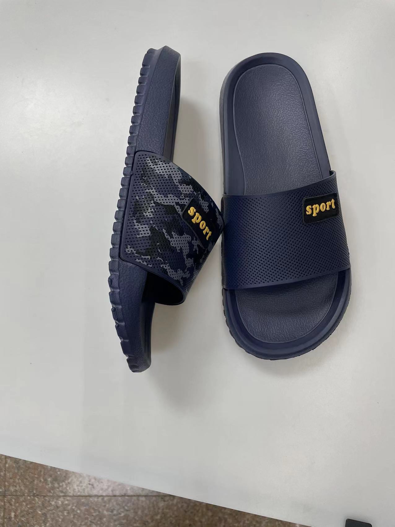 Customized Summer Black Men's PVC Slides Slippers Sandals With Logo