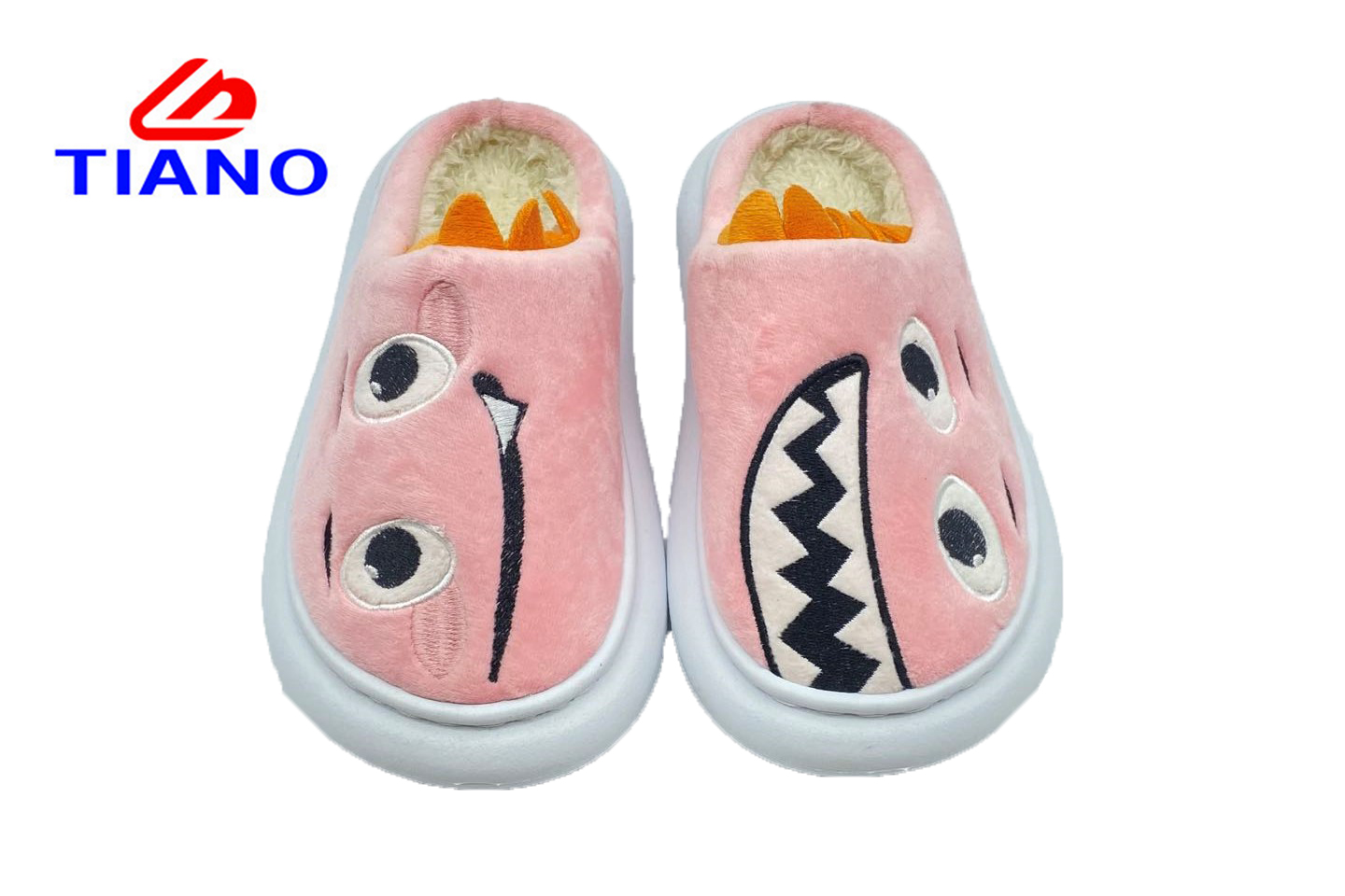 Custom Wholesale Ladies House Warm Smile Slippers, Women Girls Fur Home Smiley Happy Face Slippers(TNLLF0020)