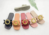 Customizable Fashion Ladies Flat Shoes Decorations PVC Ladies Summer Slippers