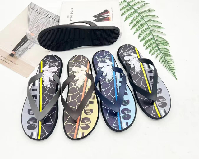 Custom Summer Beach Men Flip Flops PVC Home Slippers Men Print Flip Flops 