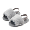 Customized Imitation Rabbit Hair Surface Children Sandals Super Soft Girl Sandals