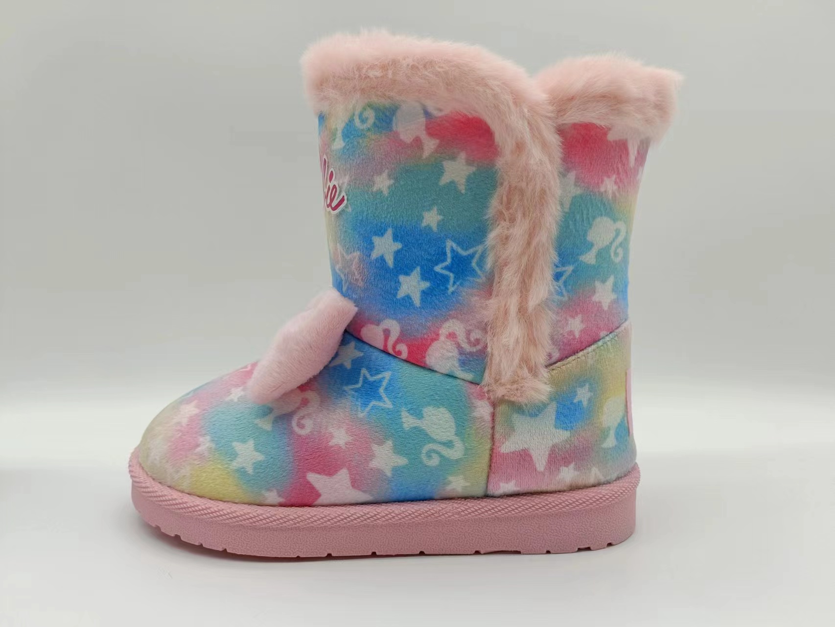 Winter Fashion Thickened Kids Cotton Shoes Cartoon Barbie Girl warm Snow Boots