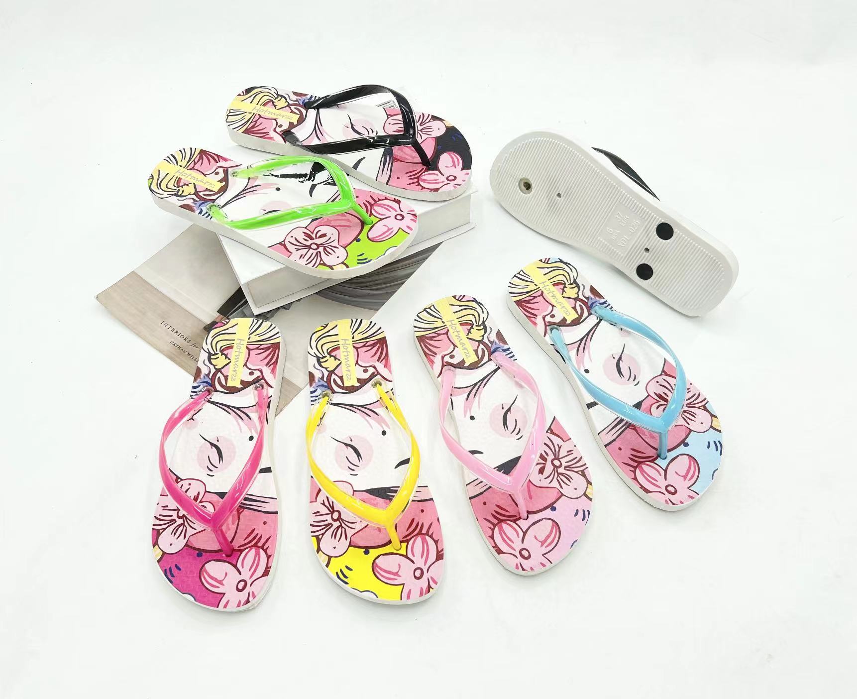 Lady Slippers Beach Flip Flop Digital Print High Quality Slippers Sandals Women Flip Flop